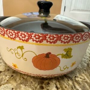 Decorative Pumpkin Design Casserole Dish with Lid